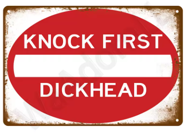Funny Sign - Knock First