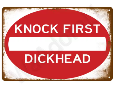 Funny Sign - Knock First